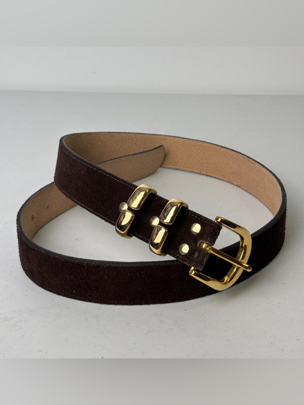 Cuero Vaca Industria Argentina Brown Suede Belt